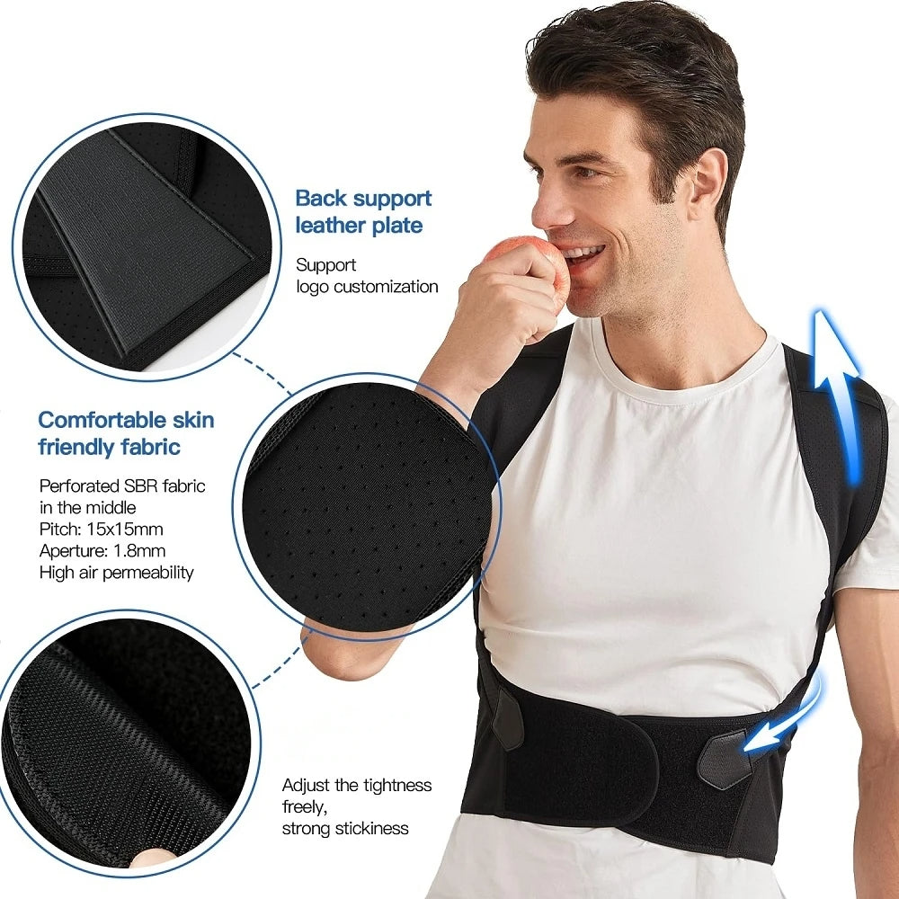 Adjustable Back Posture Beltحزام تصحيح وضعية الظهر قابل للتعديل